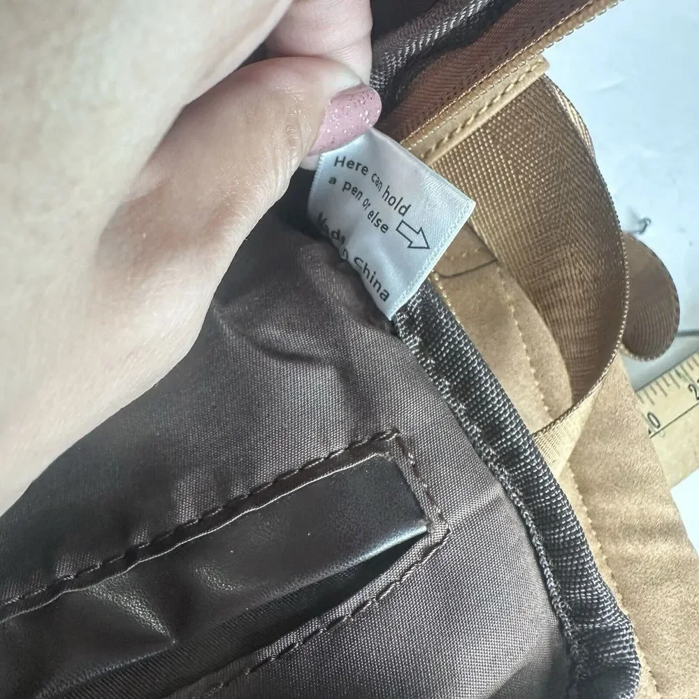 FADEON Leather Backpack Purse Brown Suede‎ Ladies Shoulder One Strap Small Boho